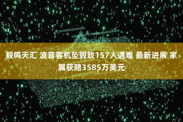 毅鸣天汇 波音客机坠毁致157人遇难 最新进展 家属获赔3585万美元